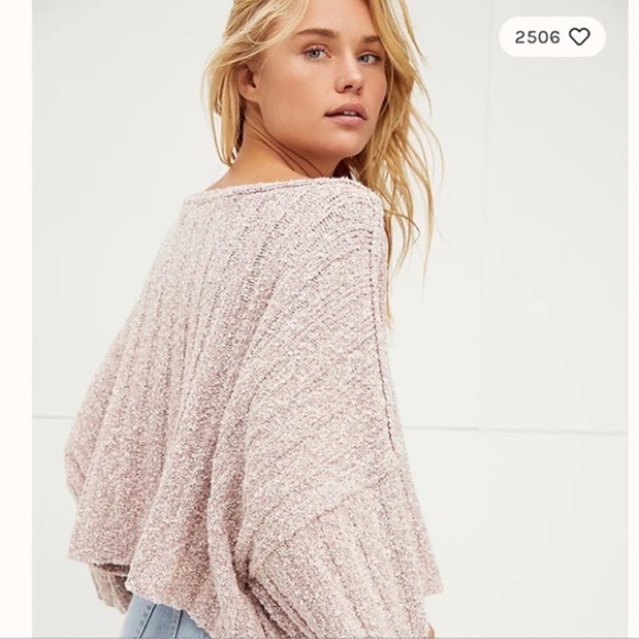 Free People Sweaters - Free People Good Day Pullover Oversized Pink Knit Sweater